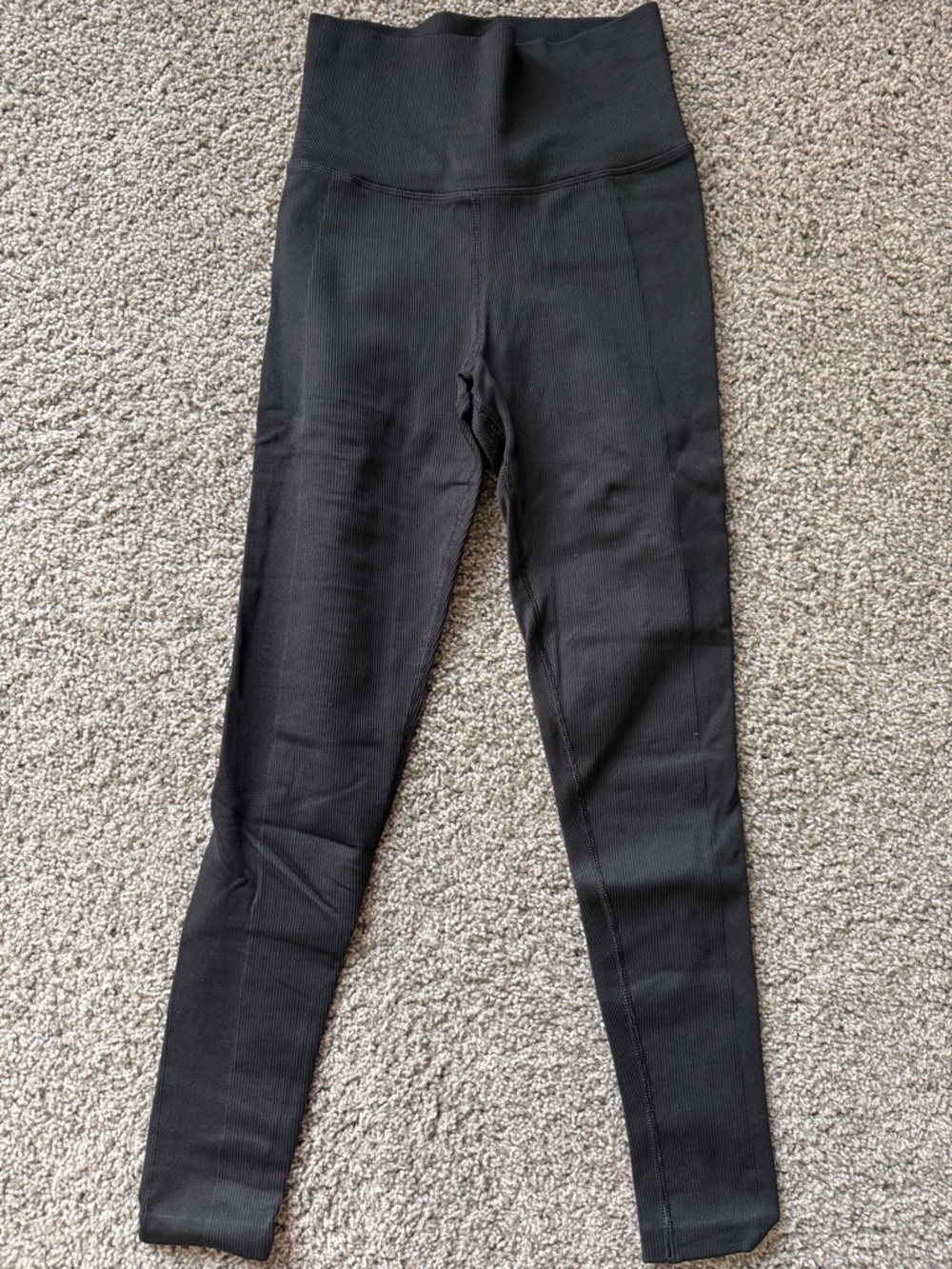 NWOT Athleta High-Waist Black Ribbed Leggings